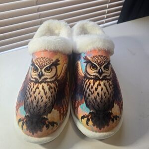 Owl Print Cozy Slippers